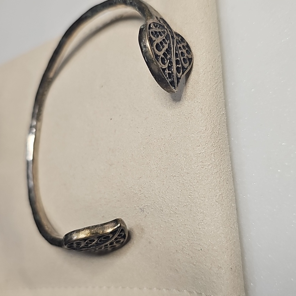 Lucky Brand Leaf Design Open Cuff